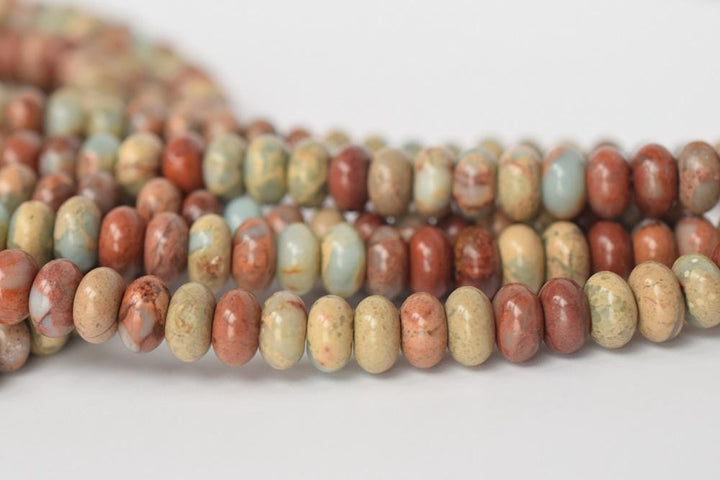 15" 5x8mm Blue Terra Jasper roundel beads, blue African opal,impression jasper rondelle,shoushan stone