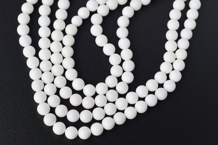 15.5" 6mm/8mm/10mm/12mm white Agate Round beads