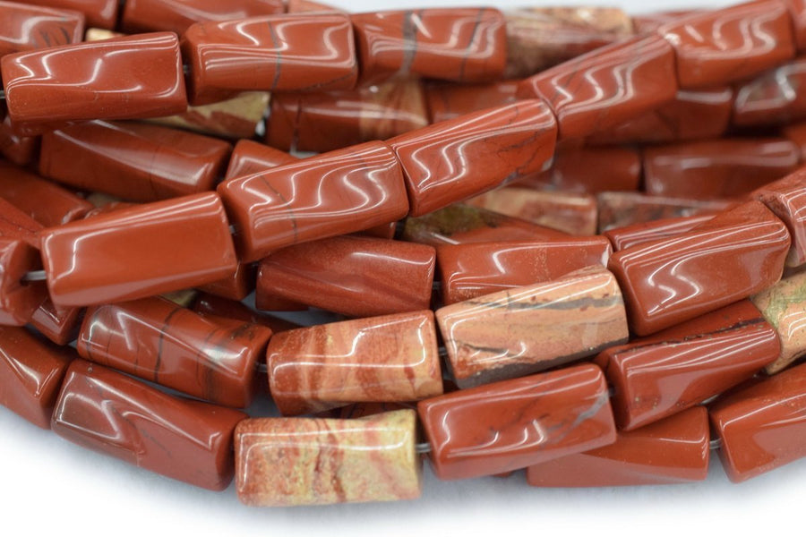 15.5" 9x20mm red jasper Twisted Column , red jasper Twisted tube,natural red jasper beads