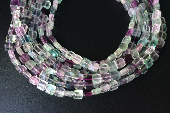 15.5" 8mm Natural rainbow fluorite stone flat square beads