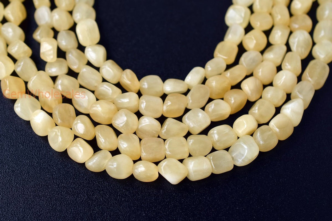 15.5" 5~7mm Natural Yellow jade pebbles beads,potato beads, small nugget beads