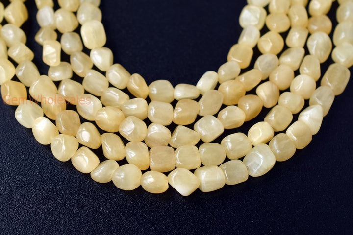 15.5" 5~7mm Natural Yellow jade pebbles beads,potato beads, small nugget beads