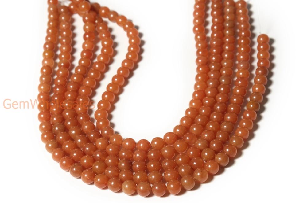 15.25" Natural red aventurine 8mm/10mm round beads, red orange gemstone
