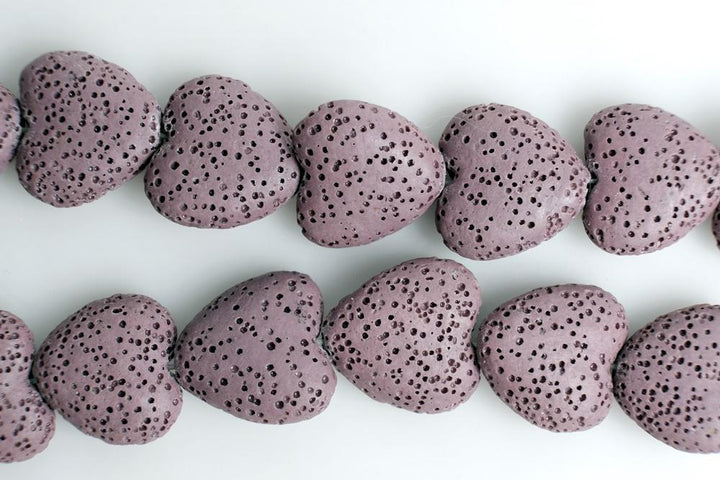 15.5" 20mm/28mm purple Lava Heart Gemstone pendant