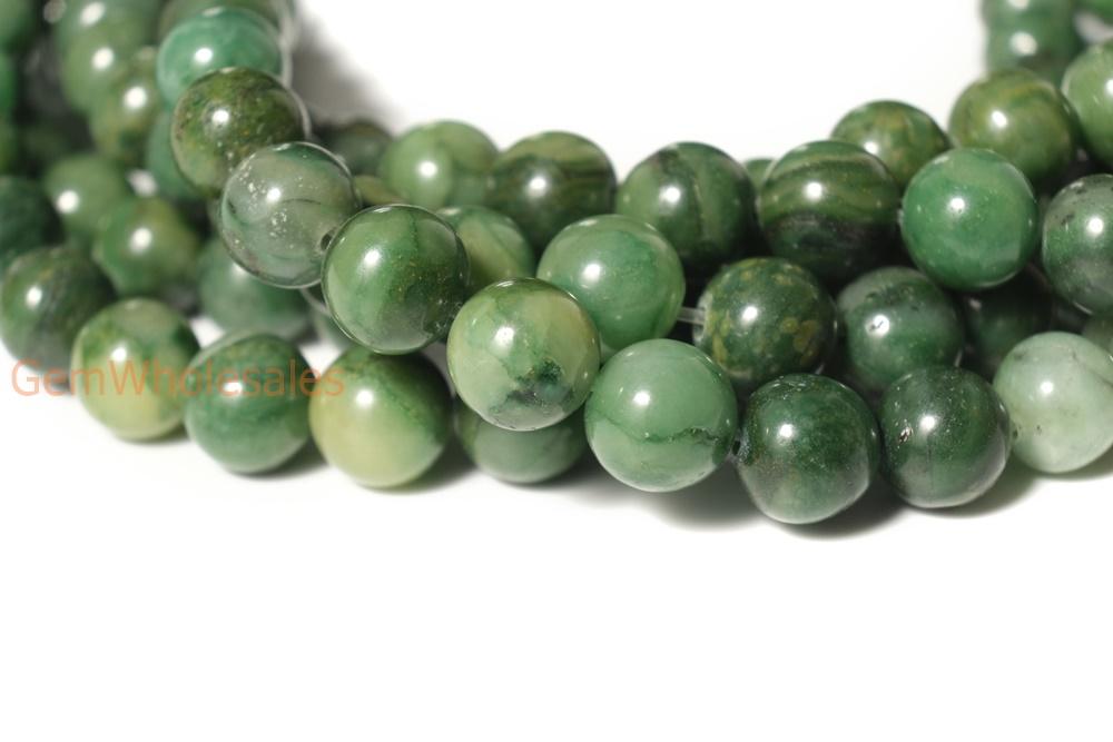 15.5" Natural African green jasper 6mm/8mm/10mm/12mm round beads