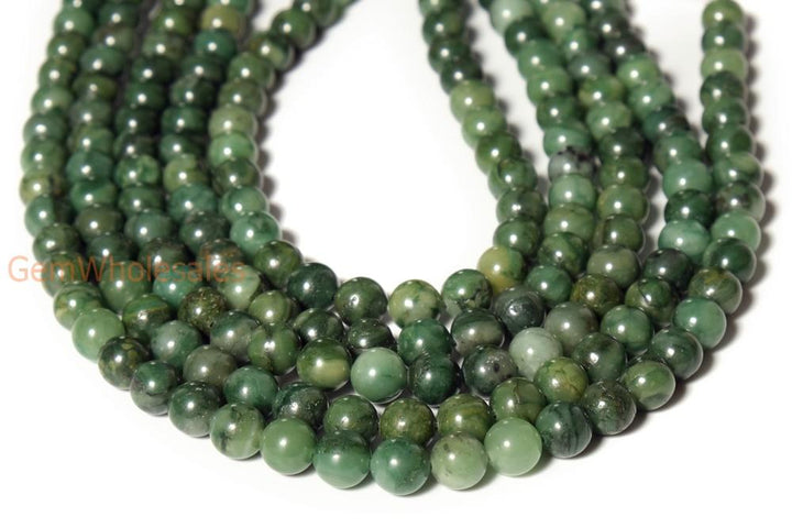 15.5" Natural African green jasper 6mm/8mm/10mm/12mm round beads