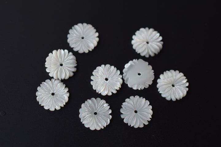 10PCS 10mm Natural white MOP Daisy,mother of pearl, Sale by pieces