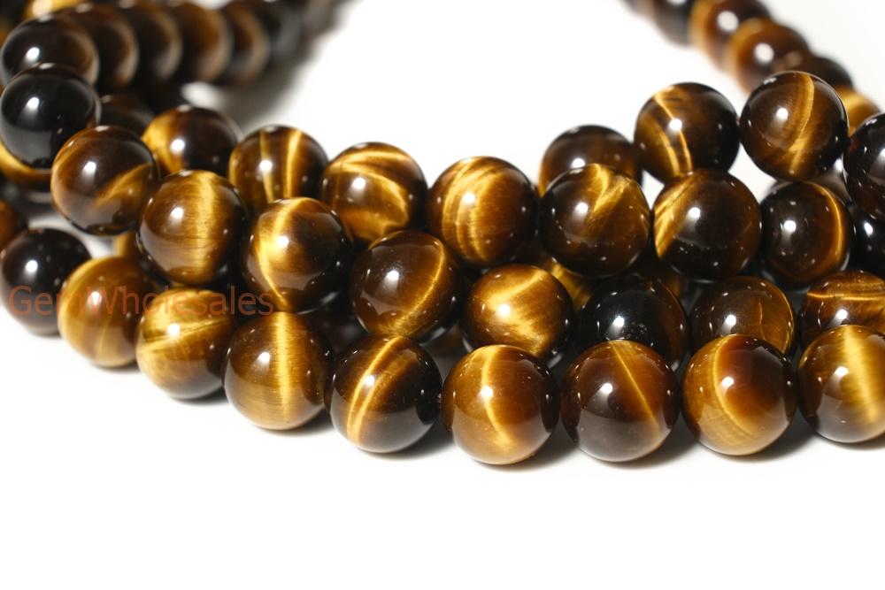 15.5" 4mm/6mm/8mm AA quality Natural yellow tiger eye round beads