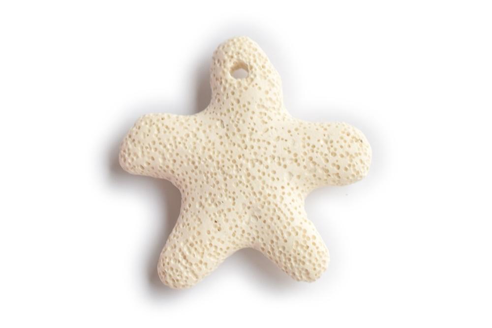 4PCS 52x55mm white Lava Starfish Gemstone pendant