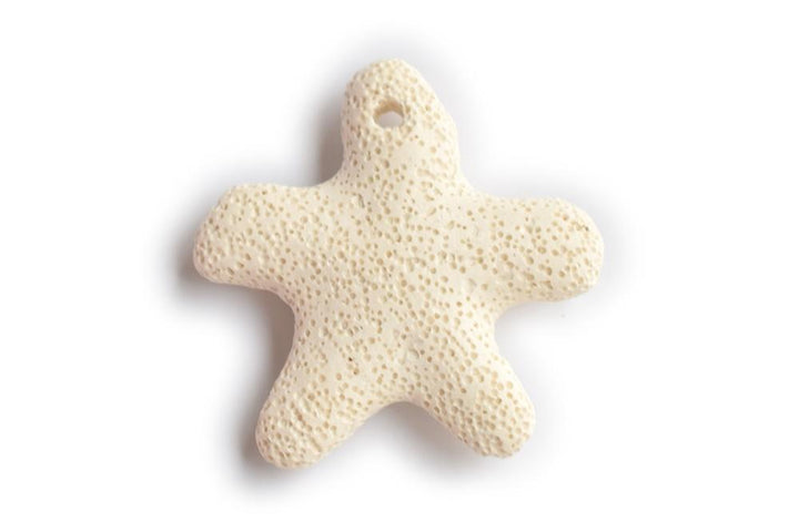 4PCS 52x55mm white Lava Starfish Gemstone pendant