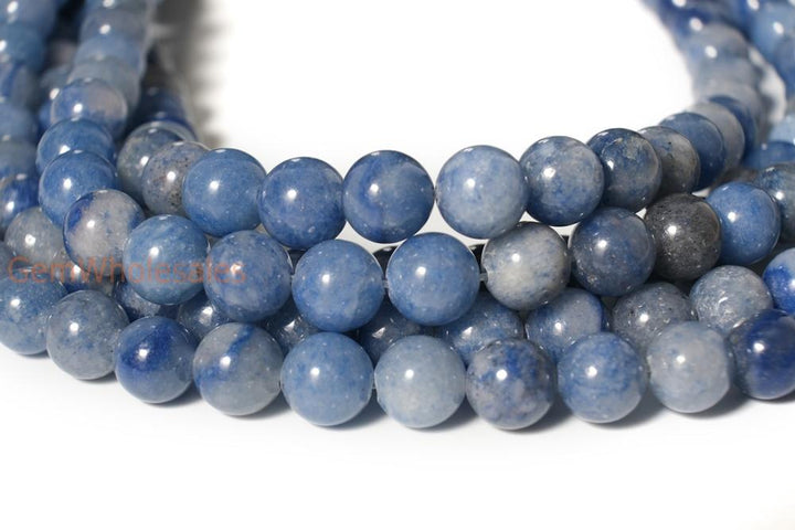 15.5" 4mm/6mm Natural blue aventurine round beads, blue gemstone, semi-precious stone