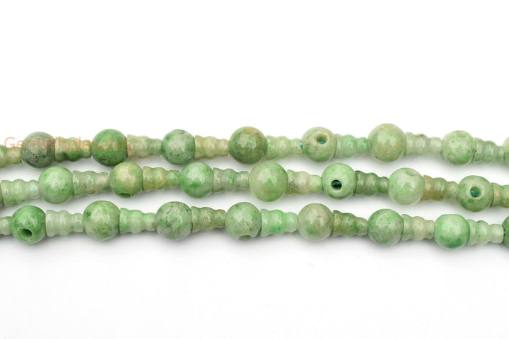 5 SETS 10mm Chinese Jade T hole beads set, Guru Mala Cones Beads