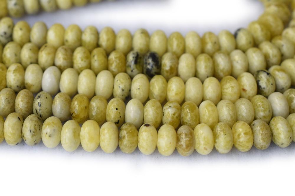 15.5" 8x5mm Natural green grass turquoise rondelle beads,disc beads,roundel beads