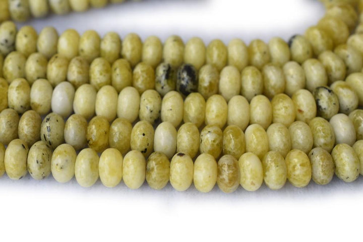 15.5" 8x5mm Natural green grass turquoise rondelle beads,disc beads,roundel beads