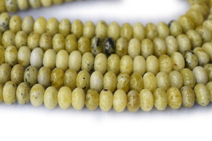 15.5" 8x5mm Natural green grass turquoise rondelle beads,disc beads,roundel beads