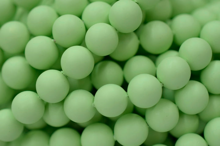 15.5" 8mm/10mm Shell pearl round beads vivid green color,Matte light green shell pearl