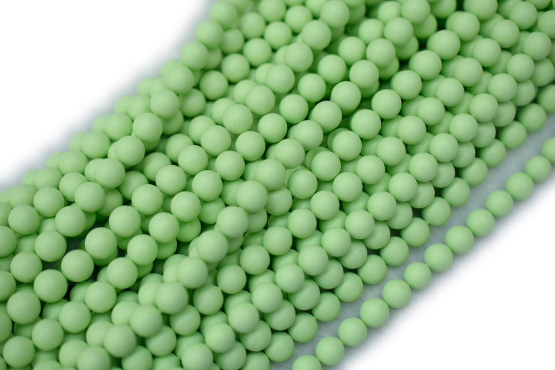 15.5" 8mm/10mm Shell pearl round beads vivid green color,Matte light green shell pearl