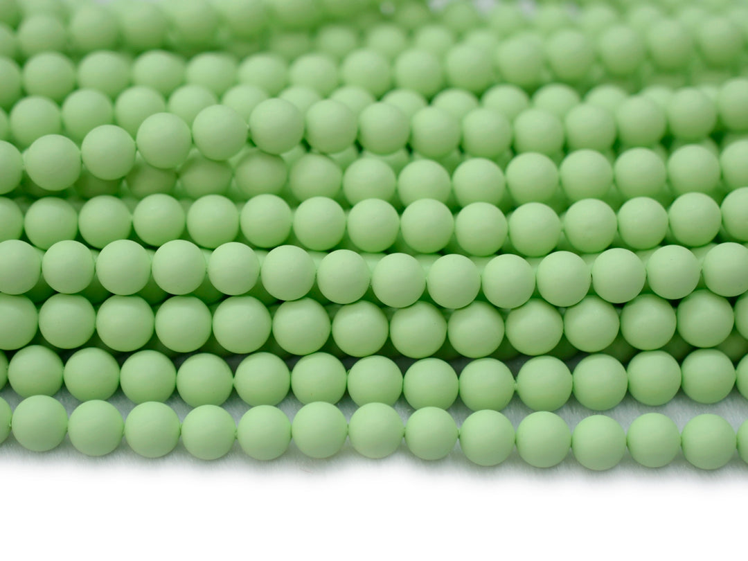15.5" 8mm/10mm Shell pearl round beads vivid green color,Matte light green shell pearl
