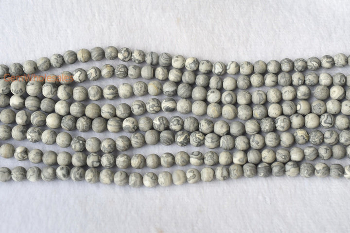 Grey map stone - Round- beads supplier