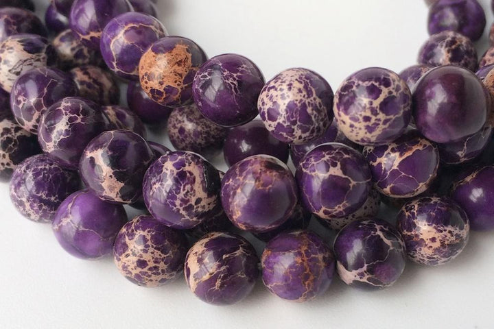15.5" 6mm/8mm/10mm purple emperor jasper round beads,Sea Sediment,FF