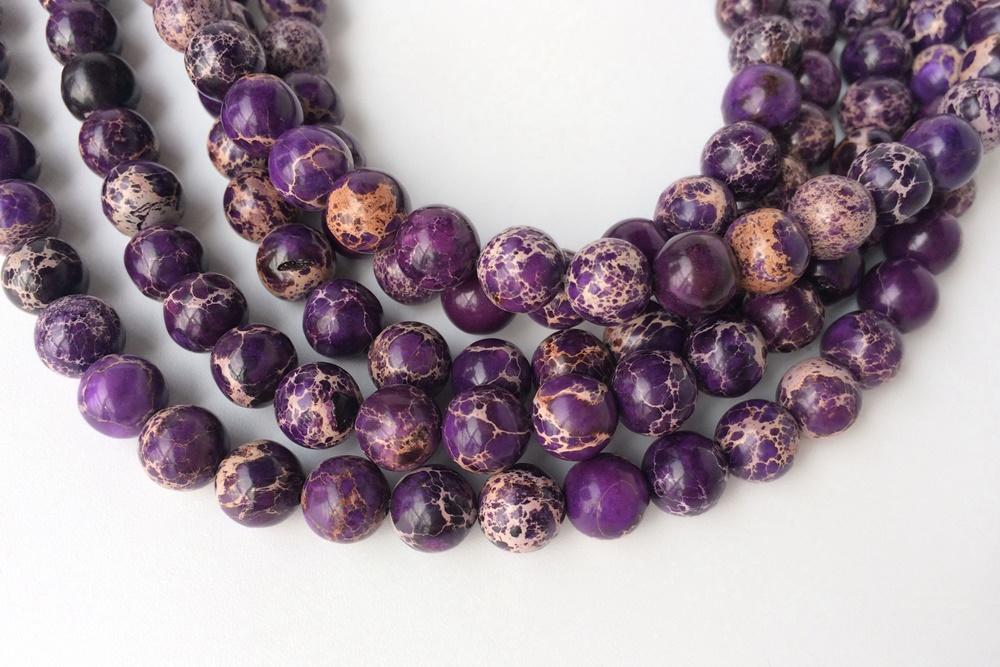 15.5" 6mm/8mm/10mm purple emperor jasper round beads,Sea Sediment,FF