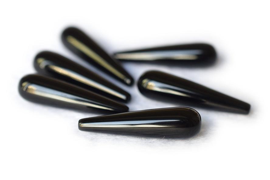 Black Agate - Teardrop- beads supplier