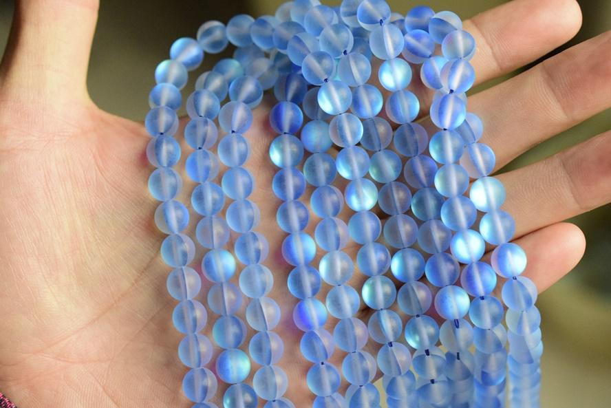Synthetic Moonstone - Round- beads supplier