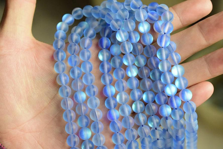 Synthetic Moonstone - Round- beads supplier