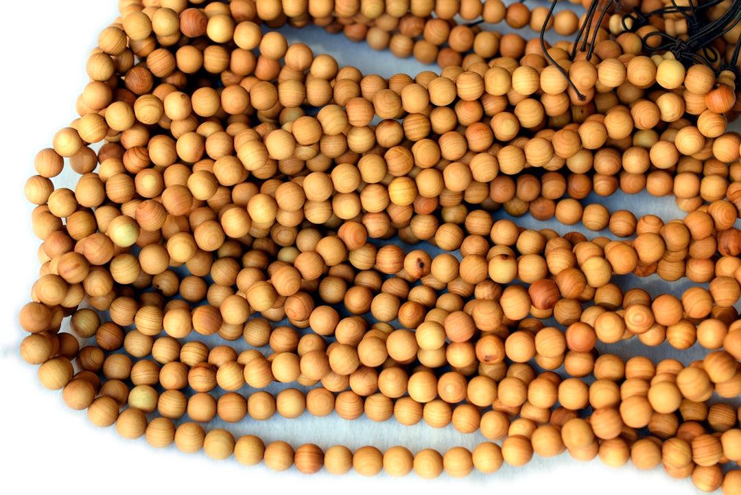 108 pcs 6mm light Fragrant Cypress wood Beads, natural Mala Beads