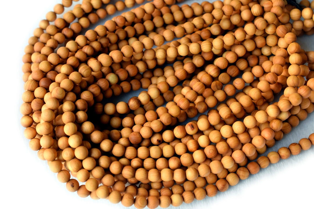 108 pcs 6mm light Fragrant Cypress wood Beads, natural Mala Beads