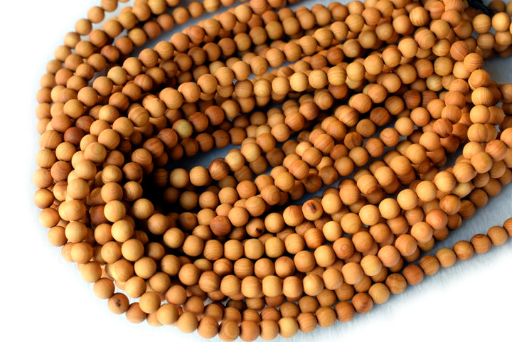 108 pcs 6mm light Fragrant Cypress wood Beads, natural Mala Beads