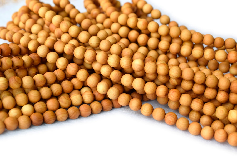 108 pcs 6mm light Fragrant Cypress wood Beads, natural Mala Beads