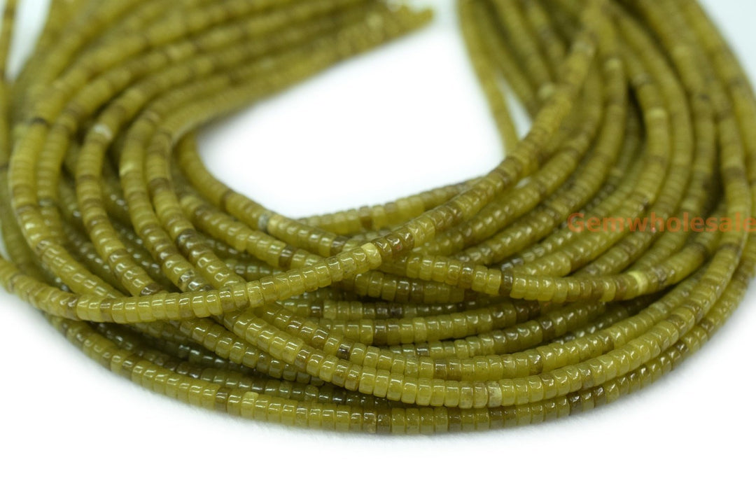 Yellow green jade - Heishi- beads supplier