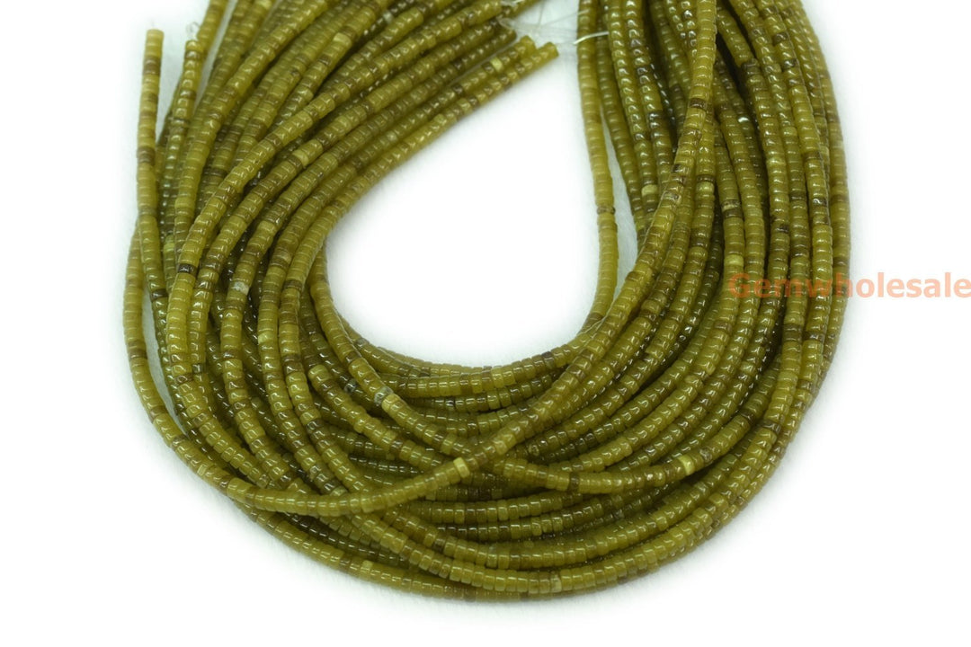 Yellow green jade - Heishi- beads supplier