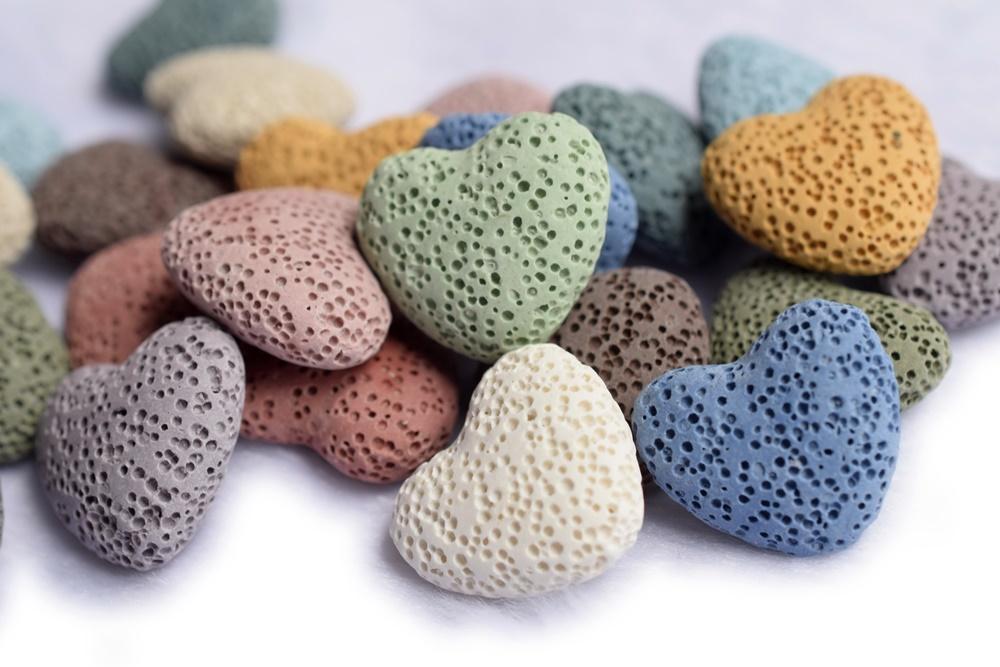 10pcs 24mm Lava heart pendant Essential Oil Diffuser Aromatherapy beads