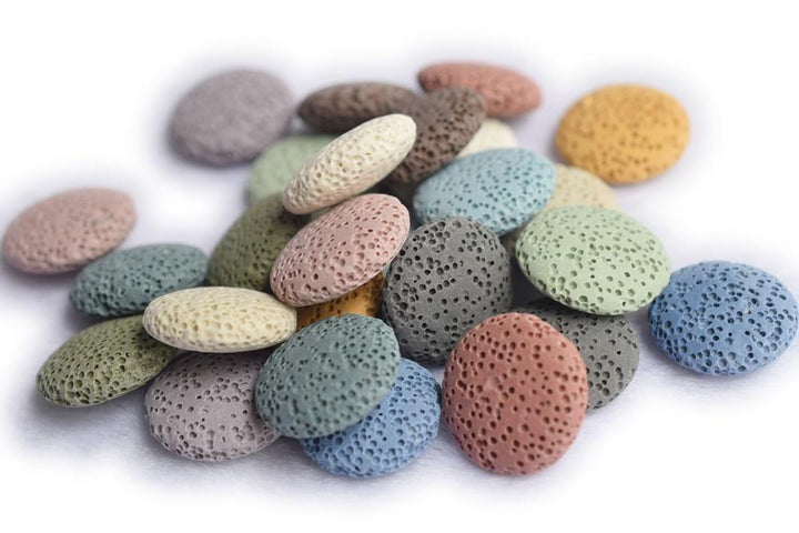 10PCS 25mm Lava round coin pendant Essential Oil Diffuser Aromatherapy beads