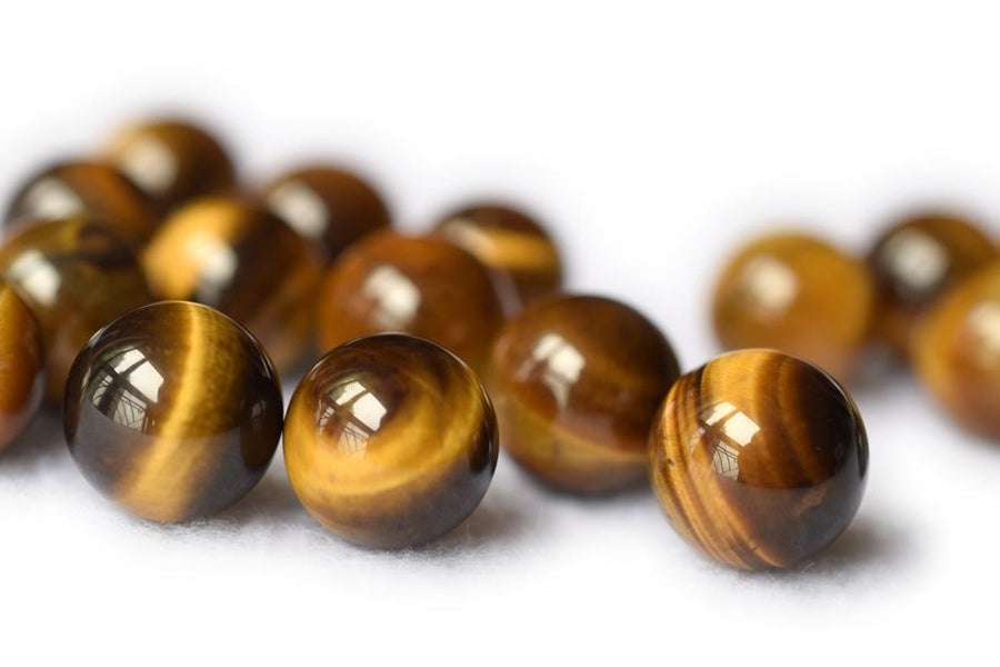 10pcs 10mm Natural yellow tiger eye undrilled round single stone beads