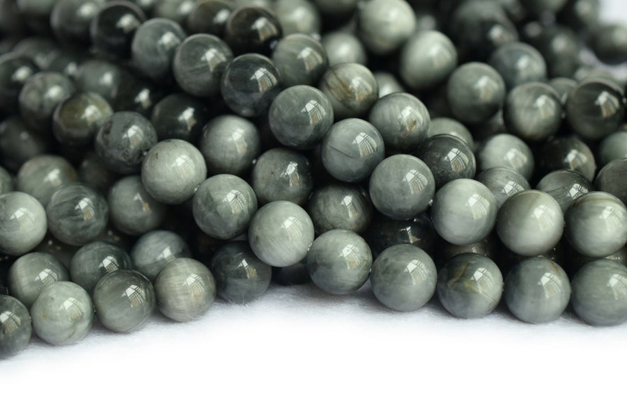15.5" 8mm Natural eagle eye stone round gemstone beads, grey tiger eye