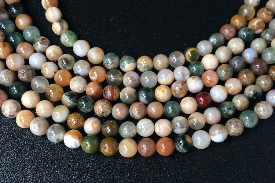 15.5" 4mm natural green ocean jasper Agate round semi precious stone beads