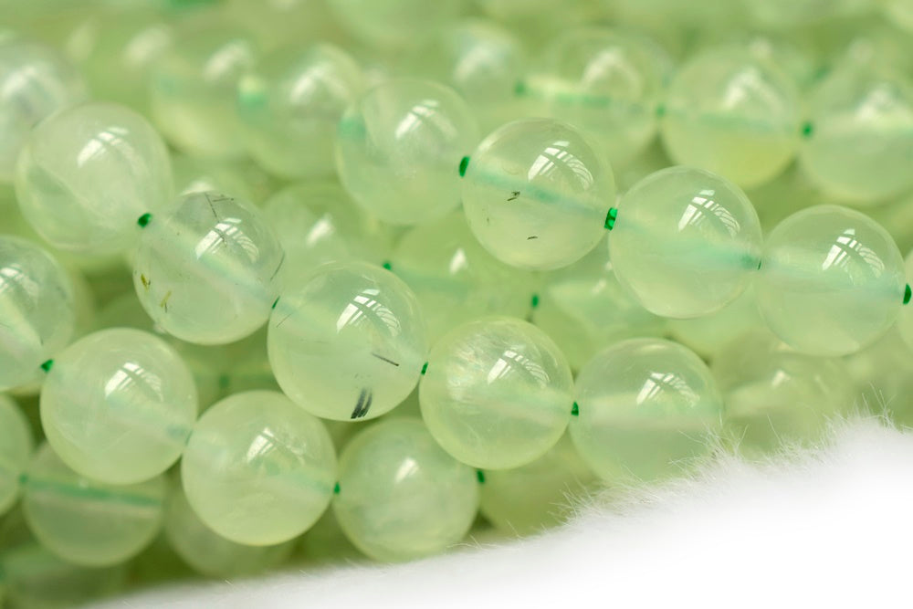15.5" 6mm Natural green prehnite stone Round beads A