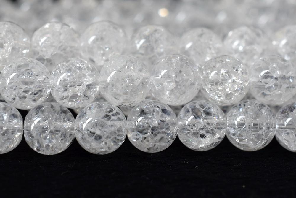15.5" Natural cracked crystal 10mm round beads, gemstone,semi-precious stone,rock Quartz