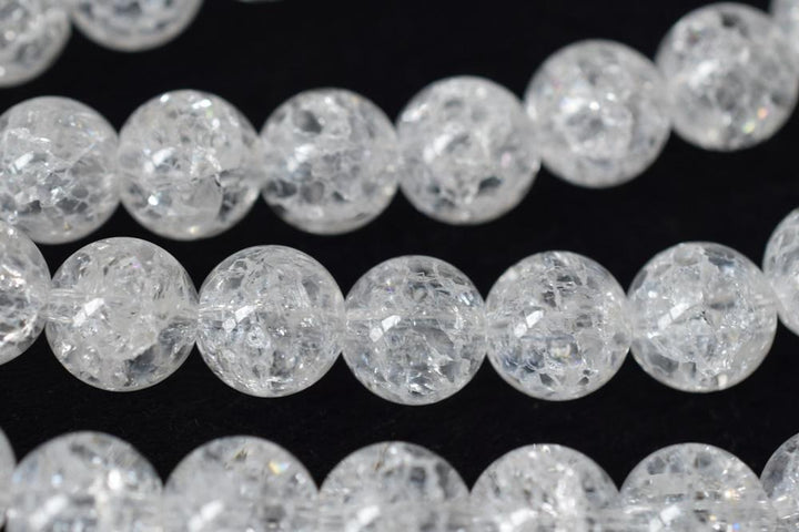 15.5" Natural cracked crystal 10mm round beads, gemstone,semi-precious stone,rock Quartz