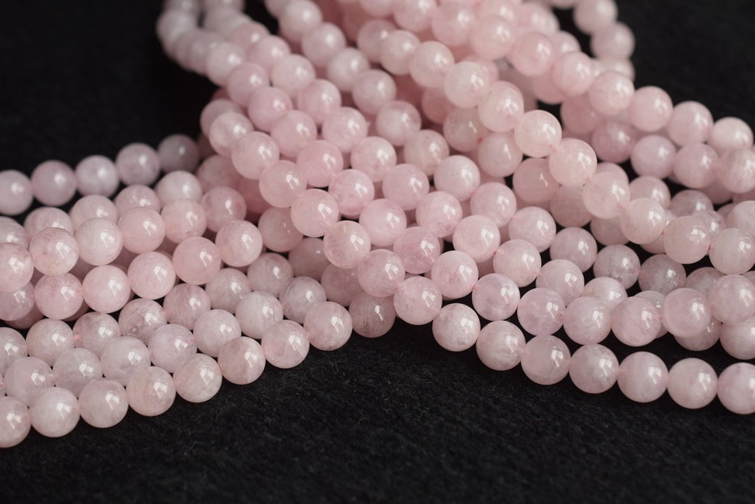 15.5" 8mm Natural pink Morganite Round Beads, AA grade