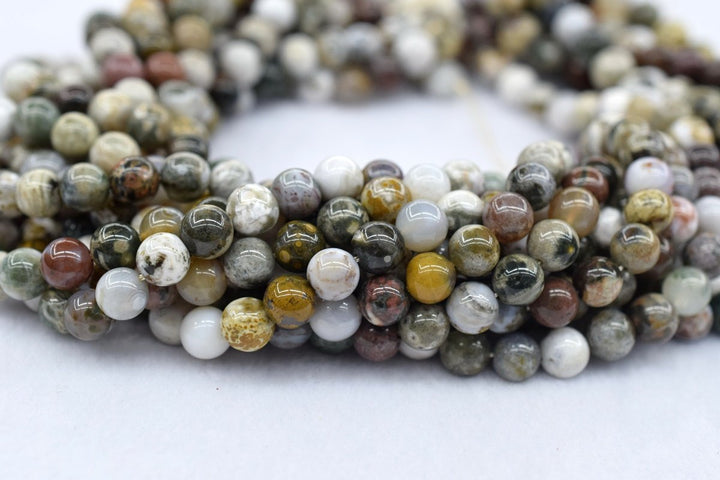 15.5" 8mm/10mm/12mm natural green ocean jasper Agate round beads