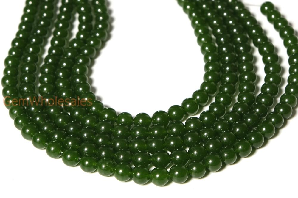 15" 6mm/8mm/10mm/12mm green Malaysian jade Round beads gemstone