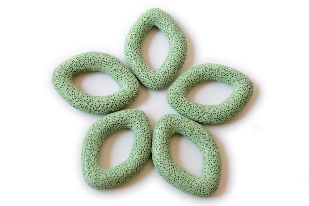 5PCS 58x40mm green Lava Oval Gemstone pendant