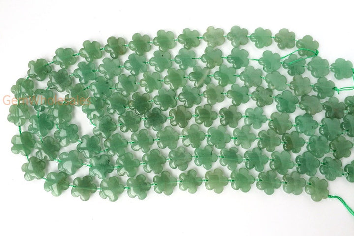15.5" 15mm/20mm Green aventurine flower,green color gemstone flower