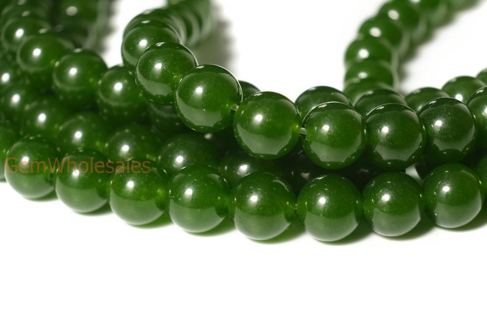 15" 6mm/8mm/10mm/12mm green Malaysian jade Round beads gemstone