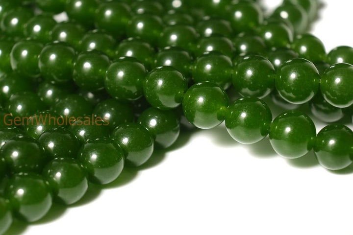 15" 6mm/8mm/10mm/12mm green Malaysian jade Round beads gemstone