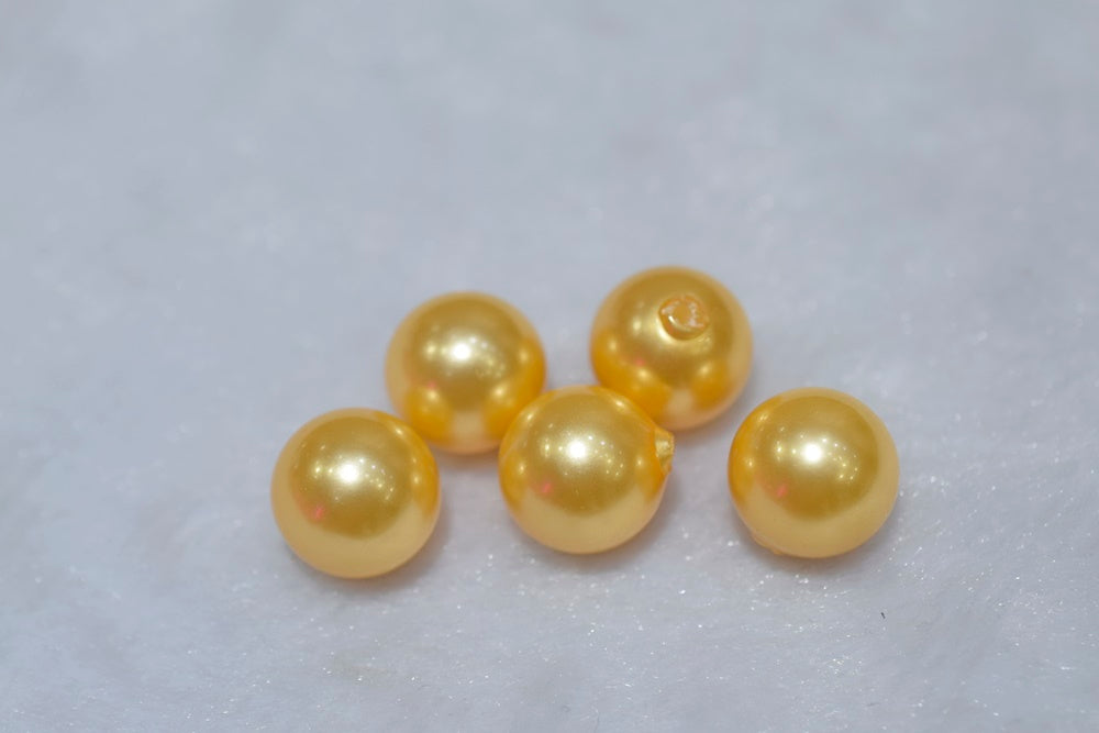 20PCS Half hole 8mm/10mm gold color Shell pearl round beads ,shell core pearl,TYH6
